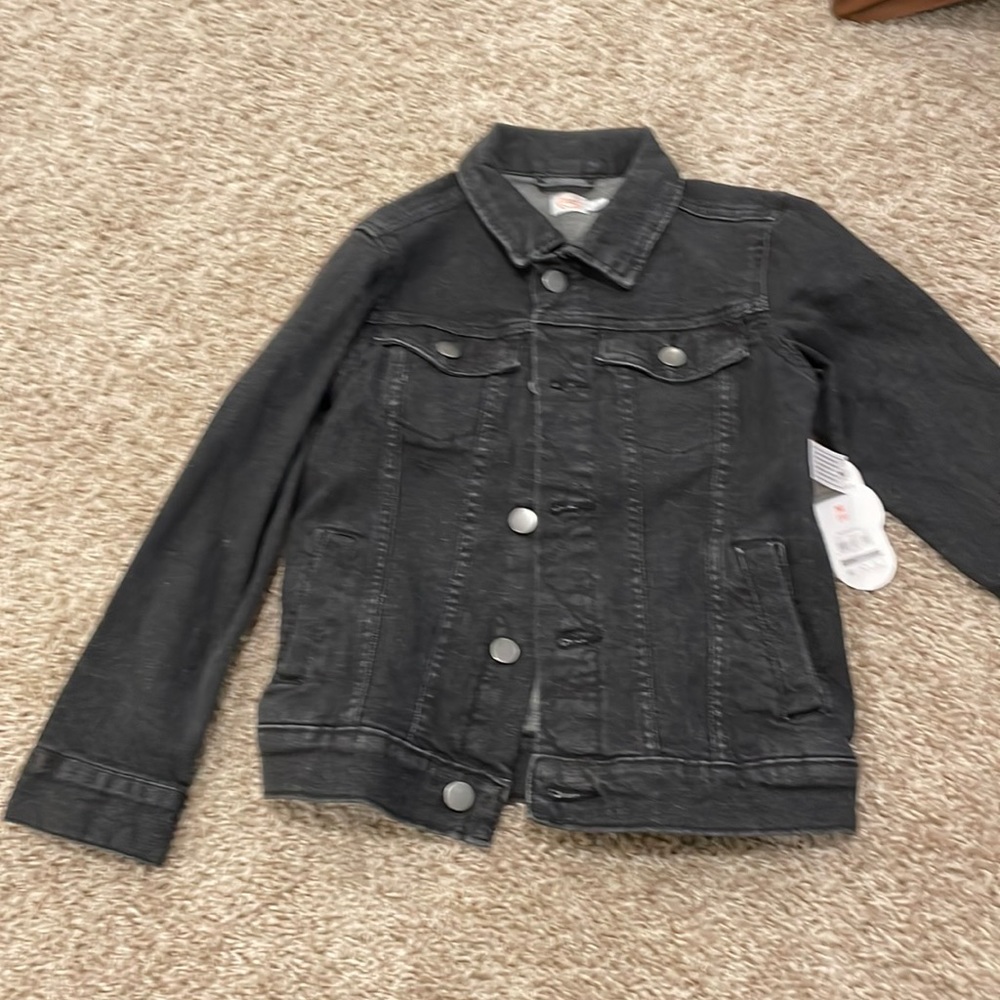 Black denim jacket size medium (8) boys
